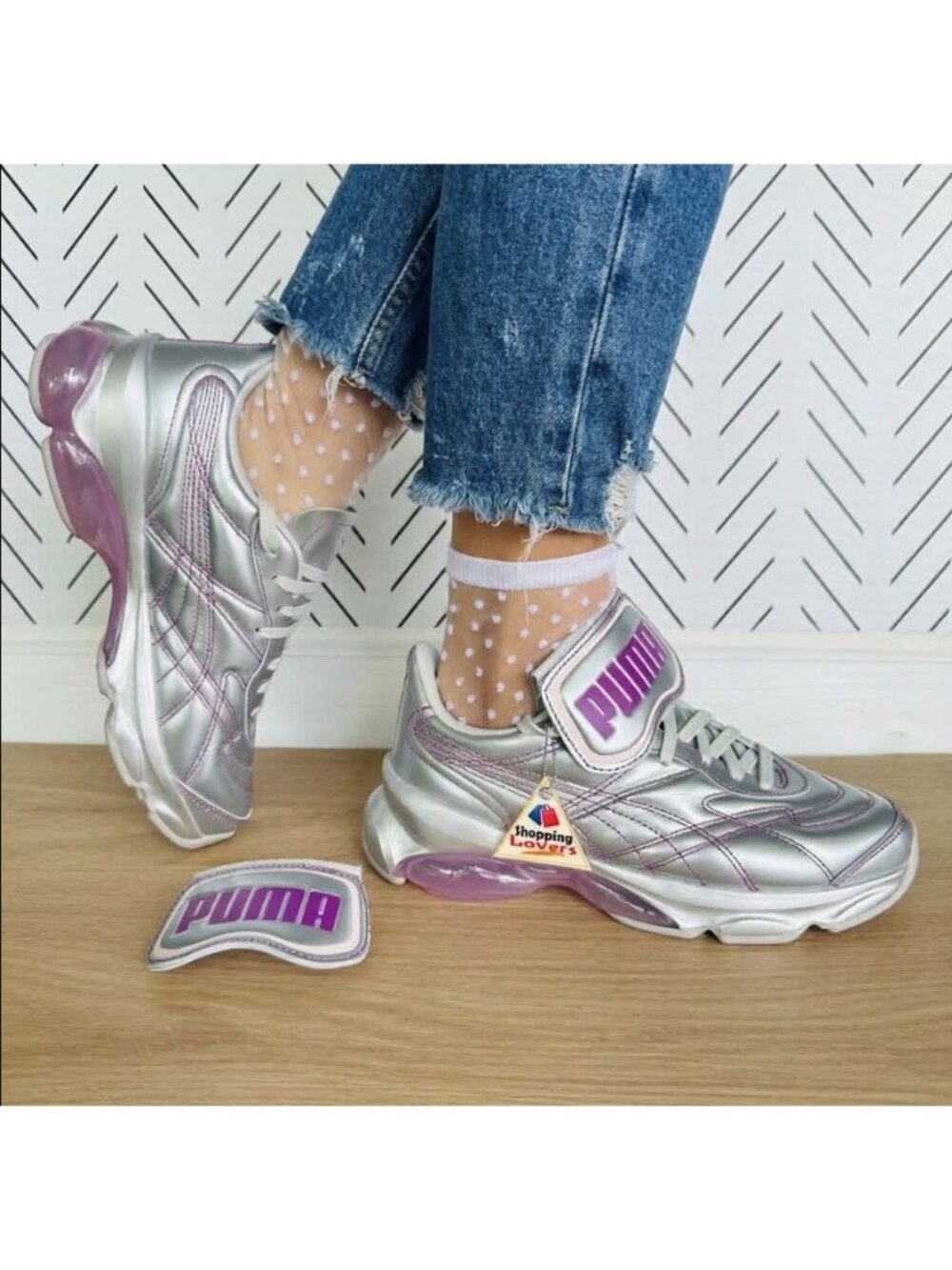 ⭐PUMA x DUA LIPA Cell Dome King ML Sz 6.5 Womens Shoes Sneaker Silver Pink Y2K